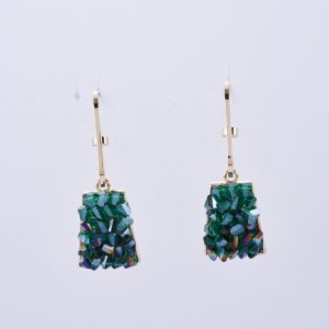 Green Shadow Crystal Cluster · Iridescent Gemstone Earrings