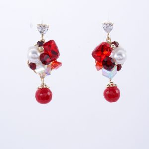 Fiery Flame Star - Pearl · Gemstone and Pearl Earrings