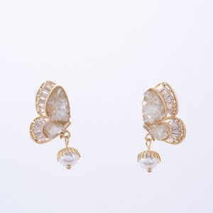 Butterfly Dream Pearl · Iridescent Gemstone Stud Earrings