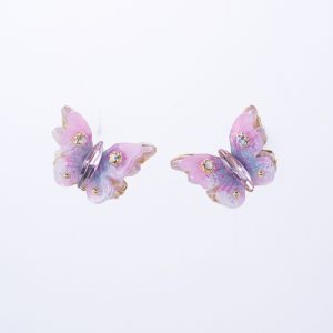 Pink Butterfly Iridescence · Gemstone Stud Earrings