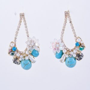 Fantasy Ocean Dream · Gemstone and Pearl Earrings