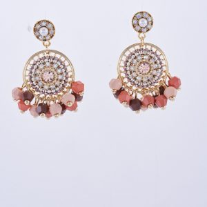 Rosy Dream Starlight · Pearl Crystal Earrings