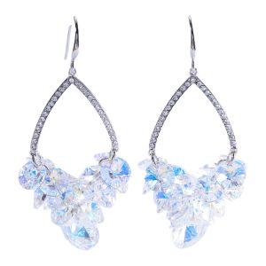 Crystal Chandelier Drop Earrings – Silver Rhinestone Bridal Jewelry