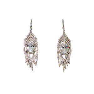 Silver Zircon Diamond Earrings