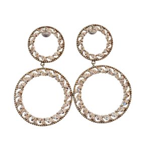 Round Diamond Pendant Earrings