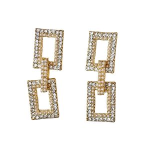 Gold Zircon Knot Earrings