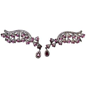 Red Crystal Wing Earrings