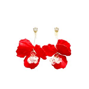 Red Flower Earrings