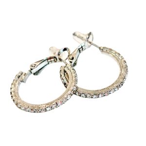 Gold Zircon Hoop Earrings