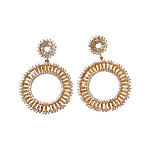 Medium Circle Rhinestone Earrings