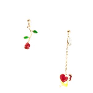 Sparkly Pink Heart Stud Earrings