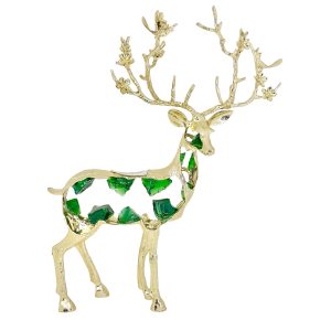Metal-Crystal Deer Statue