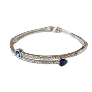 Shining diva silver stylish bangle bracelet