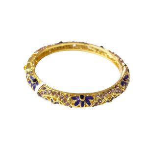 Flower purple and shiny diamond purple cloisonne bracelet