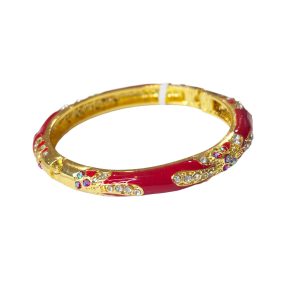 Diamond flower cloisonne bracelet