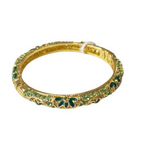 Green blossom glow cloisonne bracelt