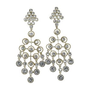 Gold sparkling crystals earring
