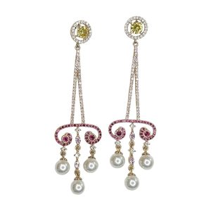 Rose gold pearl earring