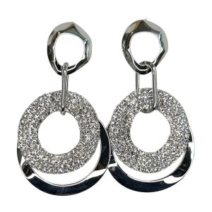 Platinum circles earring
