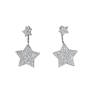 Sparklling silver stars earring