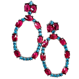 Stunning pink and light blue earrings