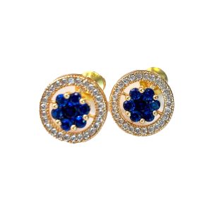 Blue sapphire halo diamond
