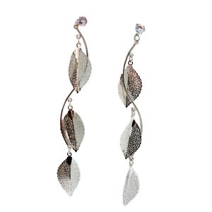 Cooper leaf earring