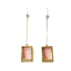 Pink love notebook earrings