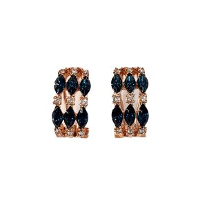 Blue topaz diamonds clip on
