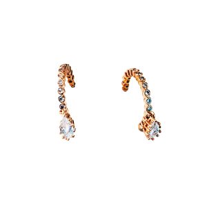 Round & pearl cut grown diamond stud