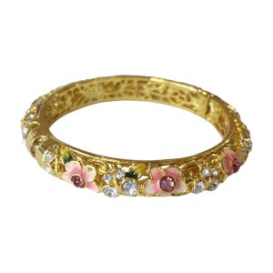 Rouse flower shine in dimaonds cloisonne bracelet